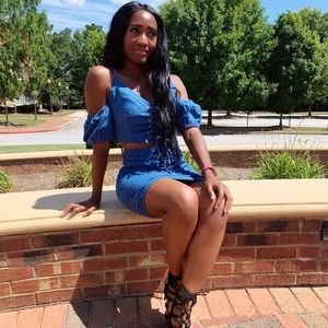 Two Piece Blue Jean skirt & top